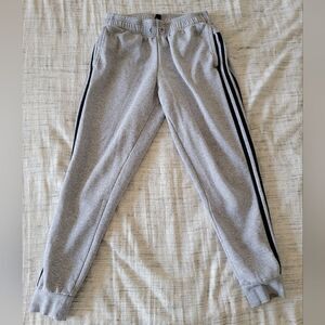 Adidas Gray Black Stripe Sweat pants
